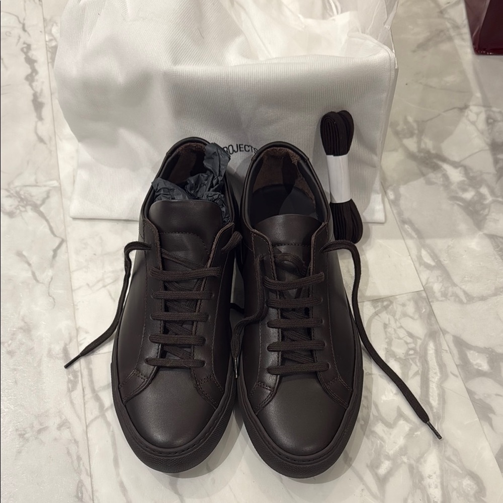 Common Projects Dark Brown Leather Sneakers